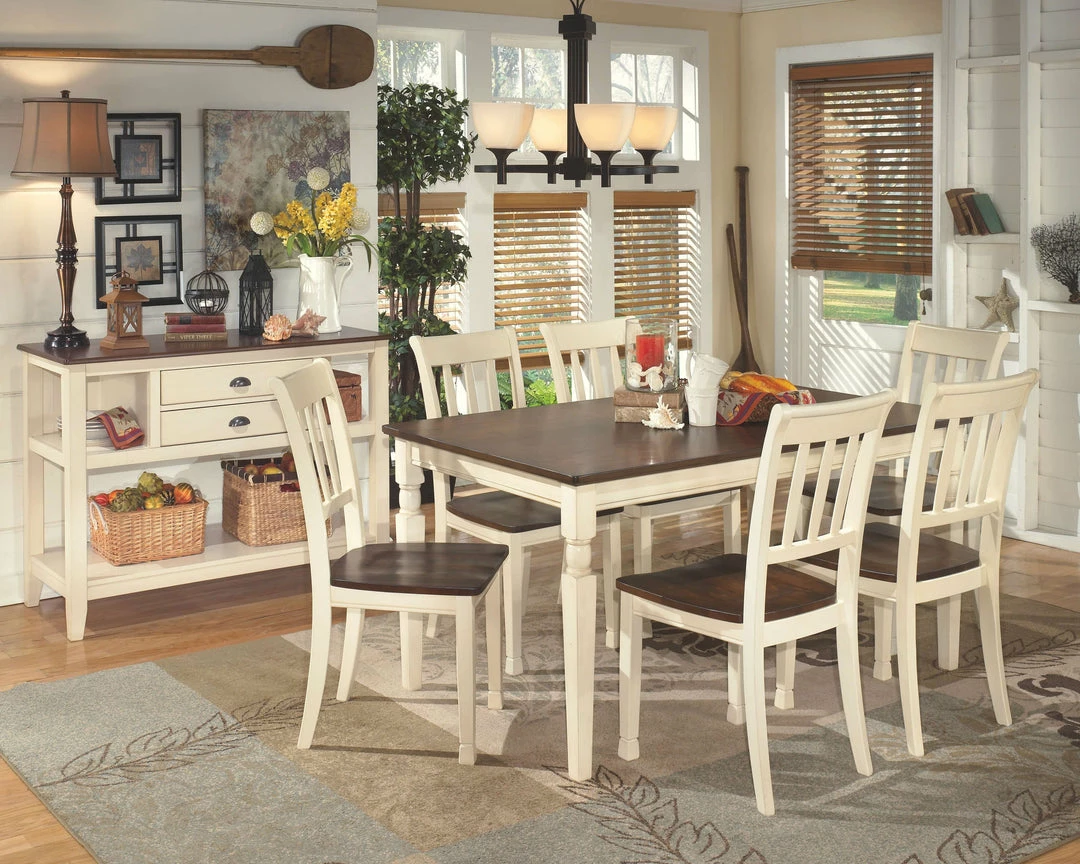 Outlet 🧨 Ashley Furniture Chairs Whitesburg - Brown/cottage White - Dining Room Side Chair (2/cn) 🧨 6 Ashley Furniture Chairs Whitesburg - Brown/cottage White - Dining Room Side Chair (2/cn)