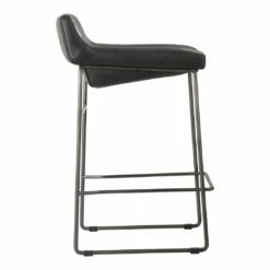 Moe's Home Collection Stools Starlet Counter Stool Onyx Black Leather -m2