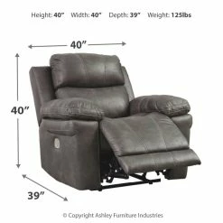 Ashley Furniture Reclining Furniture Erlangen - Midnight - Pwr Recliner/adj Headrest