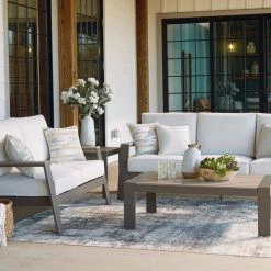 Signature Design By Ashley® Outdoor Sets Tropicava - Taupe/white - 5 Pc. - Lounge Set