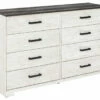 Ashley Furniture Shawburn - Attractive/Charcoal Gray - Six Drawer Dresser Dressers