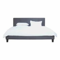 Moe's Home Collection Eliza Queen Bed Dark Grey Fabric Beds