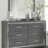 Signature Design By Ashley® Lodanna - Gray - Dresser, Mirror, Panel Bed Bedroom Sets