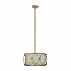 Accessories Uttermost Ovala 3 Light Gold Drum Pendant