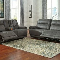 Signature Design By Ashley® Austere - Ultimate Best In Class 2 Seat Reclining Sofa, Double Reclining Loveseat With Console
