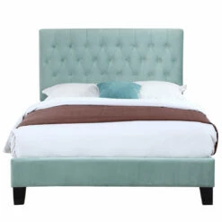 Emerald Home Beds Blue Upholstered Bed, Full