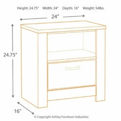 Ashley Furniture Nightstands Bellaby - Whitewash - One Drawer Night Stand