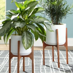 Ashley Furniture Dorcey - White/brown - Planter Set (2/cn)