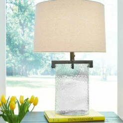 Outlet 🧨 Ashley Furniture Fentonley - Clear/antique Black - Glass Table Lamp (1/cn) ✨ 6 Ashley Furniture Fentonley - Clear/antique Black - Glass Table Lamp (1/cn)