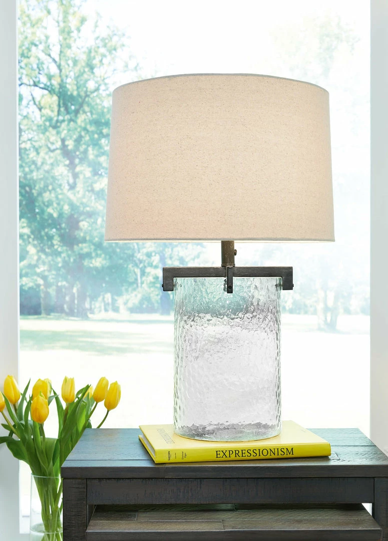Outlet 🧨 Ashley Furniture Fentonley - Clear/antique Black - Glass Table Lamp (1/cn) ✨ 4 Ashley Furniture Fentonley - Clear/antique Black - Glass Table Lamp (1/cn)