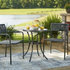 Best Pirce 👍 Signature Design By Ashley® Crystal - Gray - Chairs W/table Set (3/cn) ✔️ 14 Signature Design By Ashley® Crystal - Gray - Chairs W/table Set (3/cn)