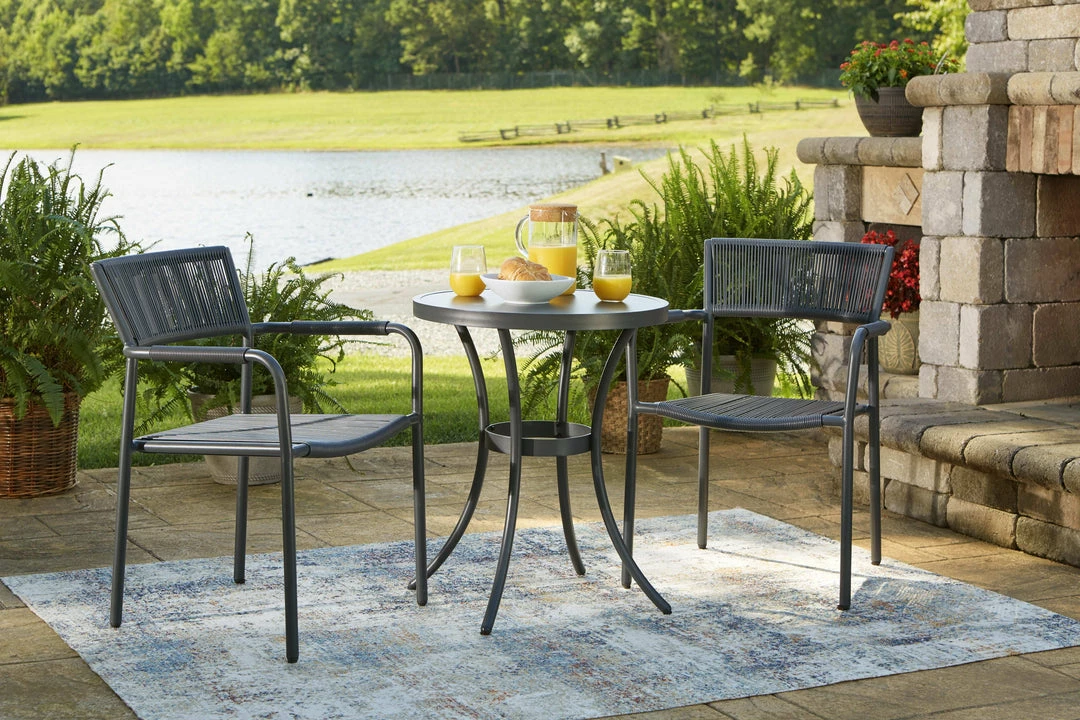 Best Pirce 👍 Signature Design By Ashley® Crystal - Gray - Chairs W/table Set (3/cn) ✔️ 5 Signature Design By Ashley® Crystal - Gray - Chairs W/table Set (3/cn)