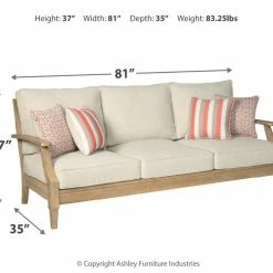 Ashley Furniture Clare - Beige - Sofa With Cushion Sofas