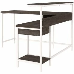 Flash Sale 💯 Ashley Furniture Dorrinson - White / Black / Gray - L-desk With Storage 😍 11 Ashley Furniture Dorrinson - White / Black / Gray - L-desk With Storage
