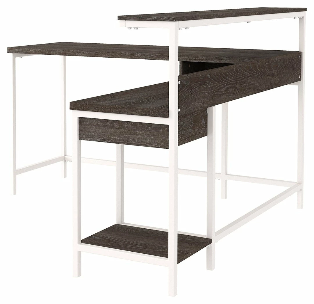 Flash Sale 💯 Ashley Furniture Dorrinson - White / Black / Gray - L-desk With Storage 😍 4 Ashley Furniture Dorrinson - White / Black / Gray - L-desk With Storage