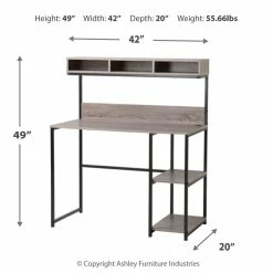 Best Pirce 🌟 Ashley Furniture Daylicrew - Grayish Brown/gunmetal - Home Office Desk And Hutch Desks ⌛ 14 Ashley Furniture Daylicrew - Grayish Brown/gunmetal - Home Office Desk And Hutch Desks
