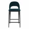 Moe's Home Collection Stools Roger Counter Stool Teal Velvet