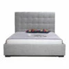 Moe's Home Collection Beds Belle Storage Bed Queen Light Grey Fabric