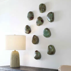 Accessories Uttermost Pebbles Aqua Wood Wall Decor, S/9