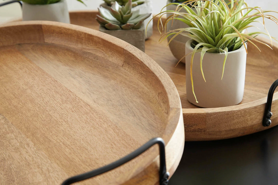 Discount 🎉 Ashley Furniture Table Decor Jocelyne - Brown/black - Tray Set (2/cn) 🔥 6 Ashley Furniture Table Decor Jocelyne - Brown/black - Tray Set (2/cn)