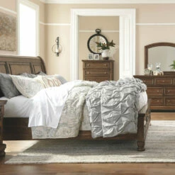 Signature Design By Ashley® Flynnter - Medium Brown - Queen Storage Sleigh Bed Beds
