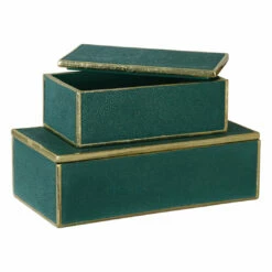 Uttermost Karis Emerald Green Boxes S/2 Table Decor