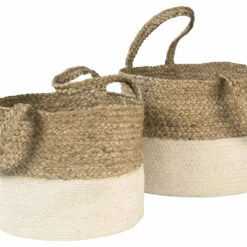 Ashley Furniture Parrish - Natural/white - Basket Set (2/cn) Table Decor