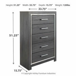 Ashley Furniture Lodanna - Gray - Five Drawer Chest Chests