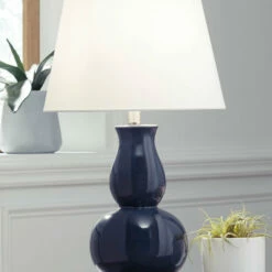 Ashley Furniture Zellrock - Navy - Ceramic Table Lamp (1/cn) Accessories