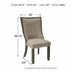 Ashley Furniture Chairs Tyler - Black/grayish Brown - Dining Uph Side Chair (2/cn) - Framed Back