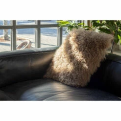 Moe's Home Collection Lamb Fur Pillow Large Natural Accessories