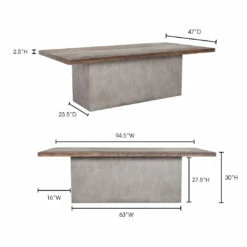 Moe's Home Collection Kaia Oak Dining Table