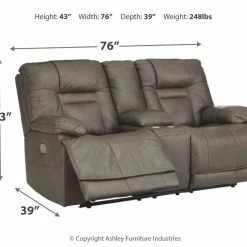 Signature Design By Ashley® Wurstrow - Power Reclining Sofa With Adjustable Headrest, Power Reclining Loveseat With CON/Adjustable HDRST Reclining Furniture