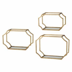Accessories Uttermost Lindee Gold Wall Shelves S/3