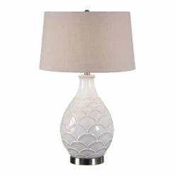 Accessories Uttermost Camellia Glossed White Table Lamp