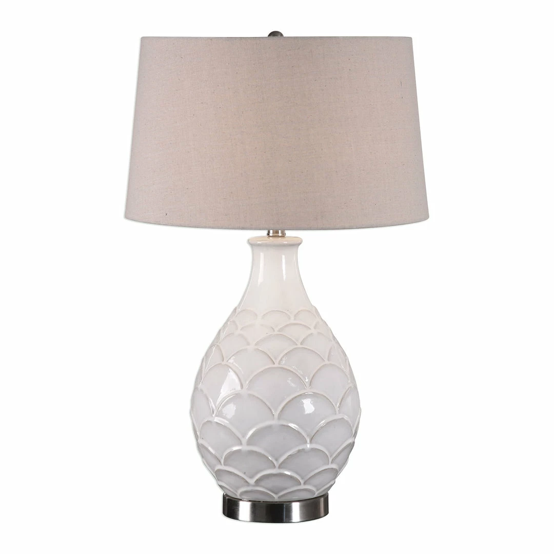 Best deal 🎉 Accessories Uttermost Camellia Glossed White Table Lamp 🎉 3 Accessories Uttermost Camellia Glossed White Table Lamp