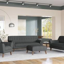 Emerald Home Sofas Binetti Sofa-Charcoal