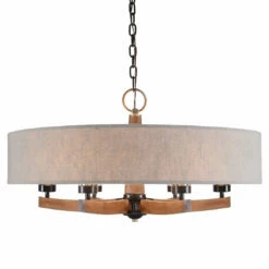 Accessories Uttermost Woodall 6 Light Drum Chandelier
