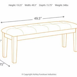 Ashley Furniture Haddigan - Dark Brown - Large Uph Dining Room Bench