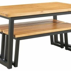 Ashley Furniture Town - Brown/black - Dining Table Set (3/cn) Outdoor Sets