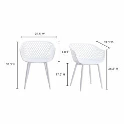 Moe's Home Collection Piazza Outdoor Chair White-m2