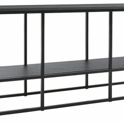 Ashley Furniture TV Stands Yarlow - Black - Extra Large Tv Stand - Goldtone Metal Base