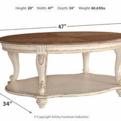 Ashley Furniture Tables Realyn - White/brown - Oval Cocktail Table