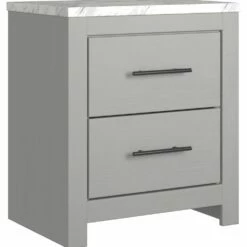 Ashley Furniture Cottonburg - Light Gray/white - Two Drawer Night Stand