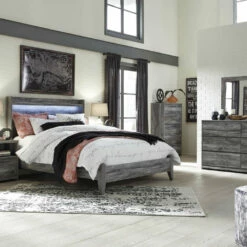 Signature Design By Ashley® Baystorm - Gray - 4 Pc. - Dresser, Mirror, King Panel Bed