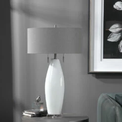Uttermost Laurie White Ceramic Table Lamp