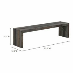 Moe's Home Collection Vintage Bench Large Grey