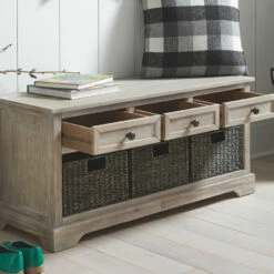 Ashley Furniture Benches Oslember - Light Brown - Storage Bench