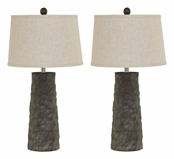 Outlet ✔️ Ashley Furniture Sinda - Gray - Poly Table Lamp (2/CN) Accessories 🔥 3 Ashley Furniture Sinda - Gray - Poly Table Lamp (2/CN) Accessories