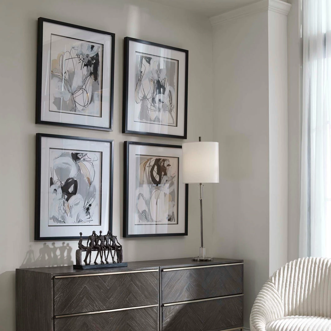 Cheapest 🎉 Uttermost Tangled Threads Abstract Framed Prints, S/4 💯 6 Uttermost Tangled Threads Abstract Framed Prints, S/4